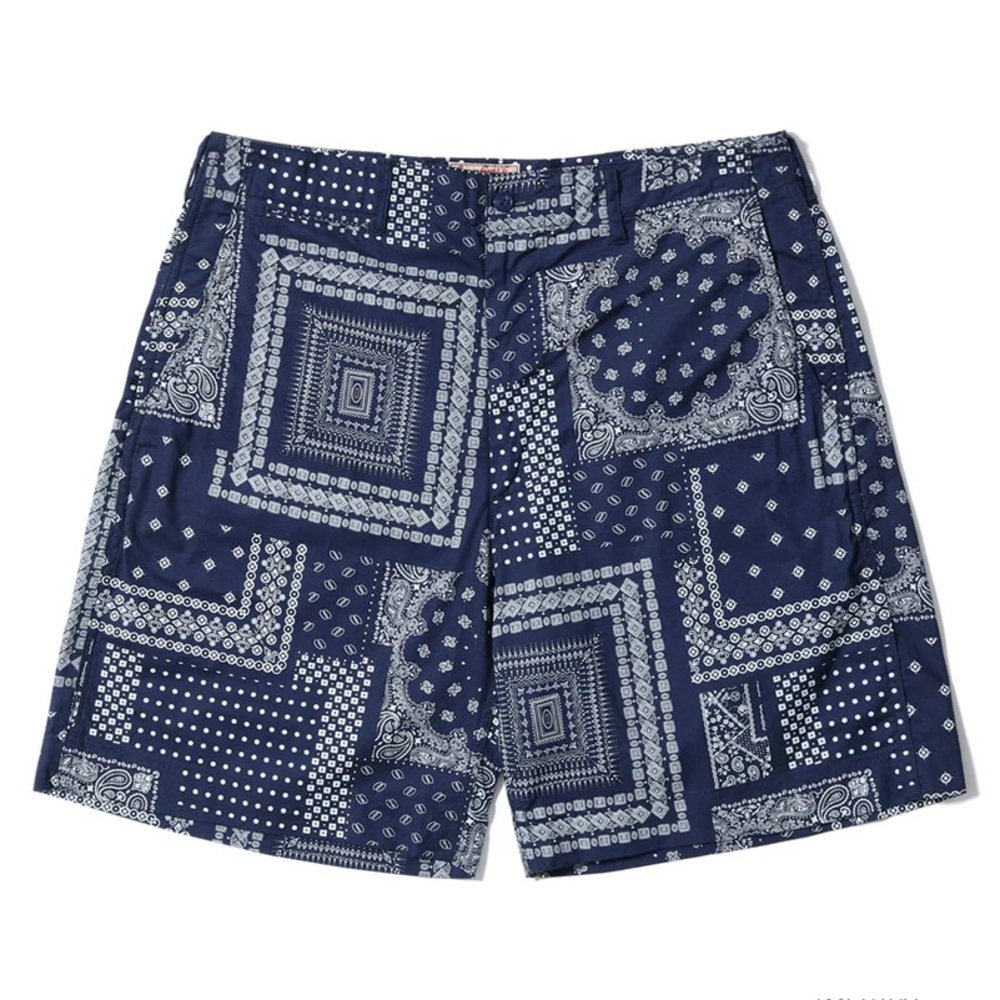 SUGAR CANE NATIVE AMERICAN BANDANA PATCHWORK PRINT WORK SHORTS